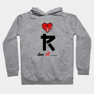 Initial love letter R for valentine Hoodie